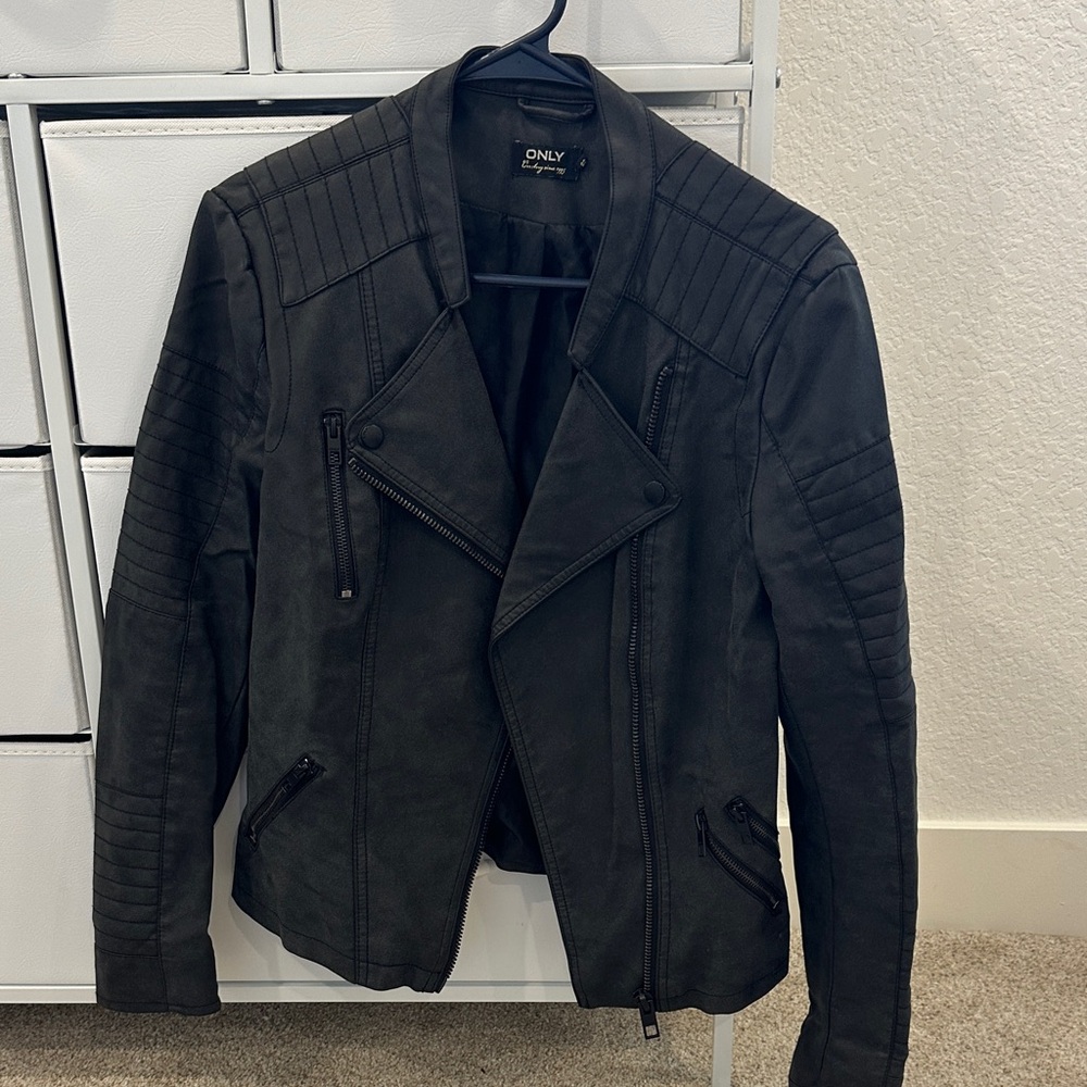 Only Black Quilted Moto Jacket